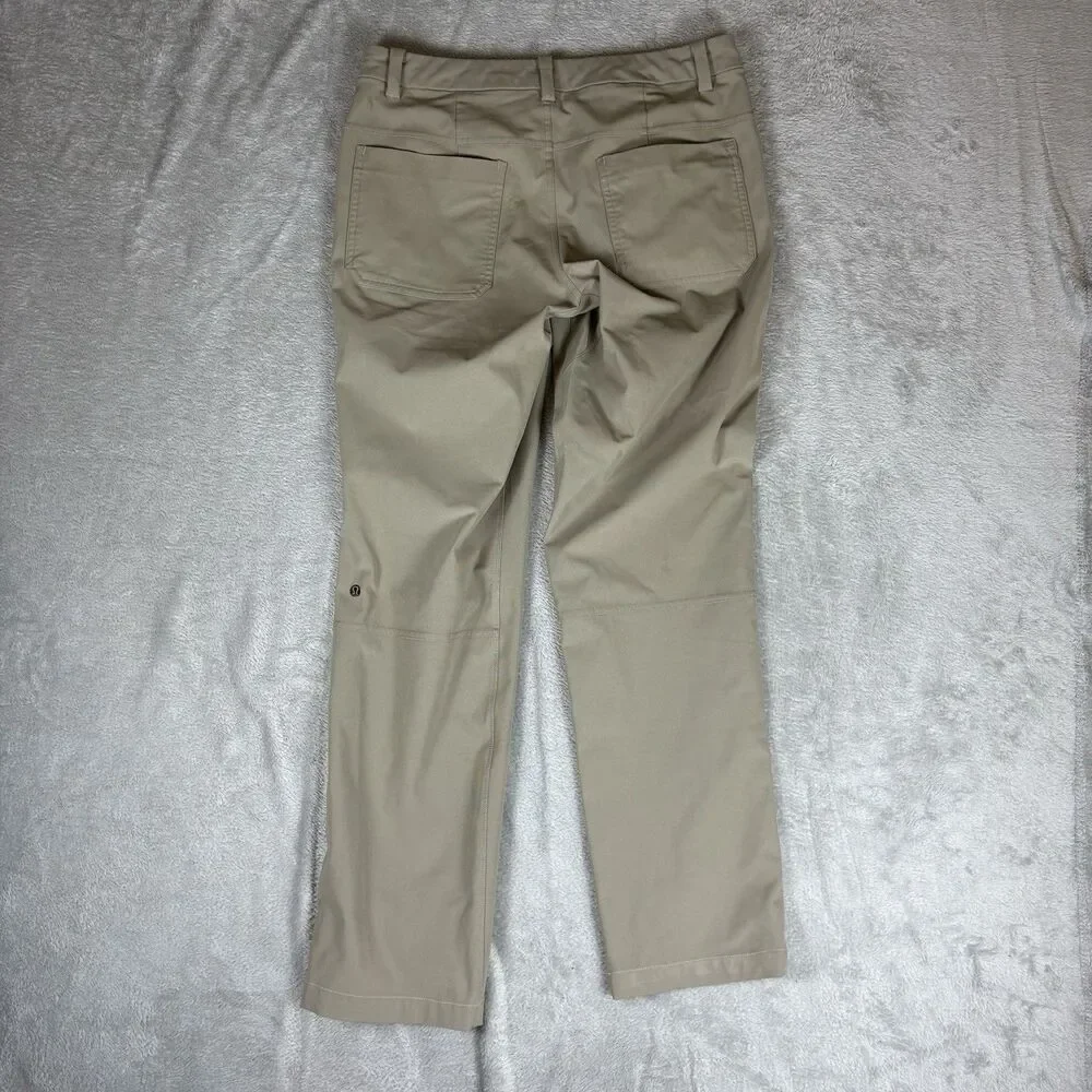 Lululemon ABC Chino Pants Mens‎ 32 Beige Polyester Stretch Slim Fit